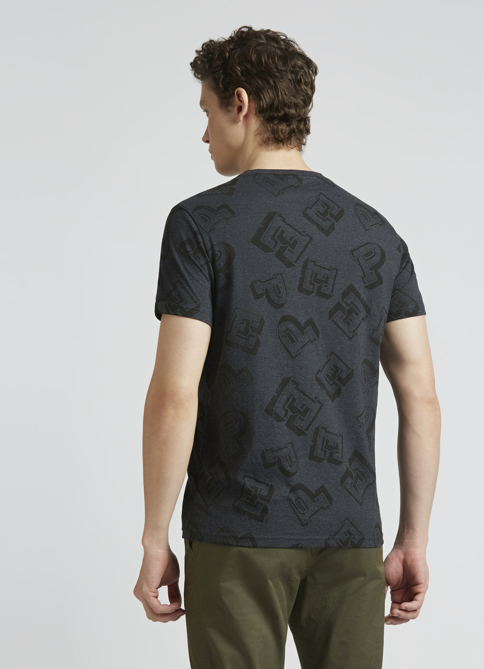 Grey Crew Neck Short Sleeve T-shirt, , large image number 2