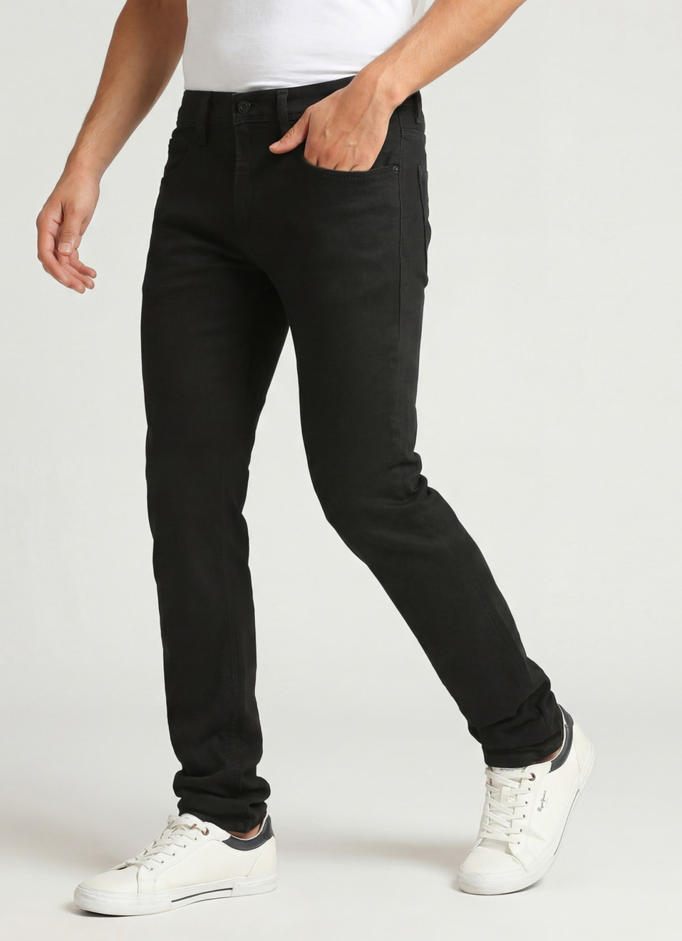 Vapour Black Mid Waist Powerflex Jeans, , large image number 0