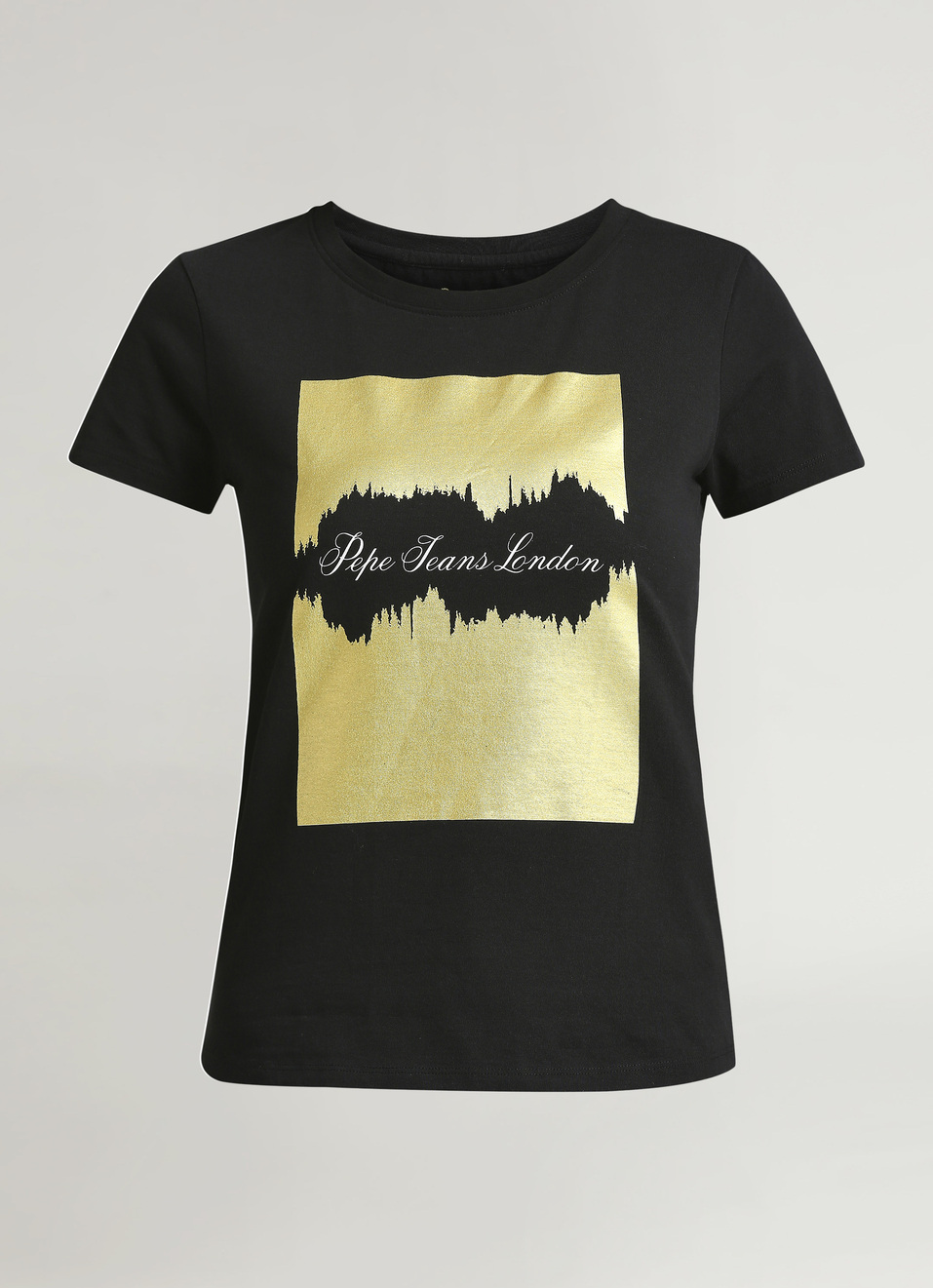 Black Foil Print Short Sleeve T-shirt, , large image number 6
