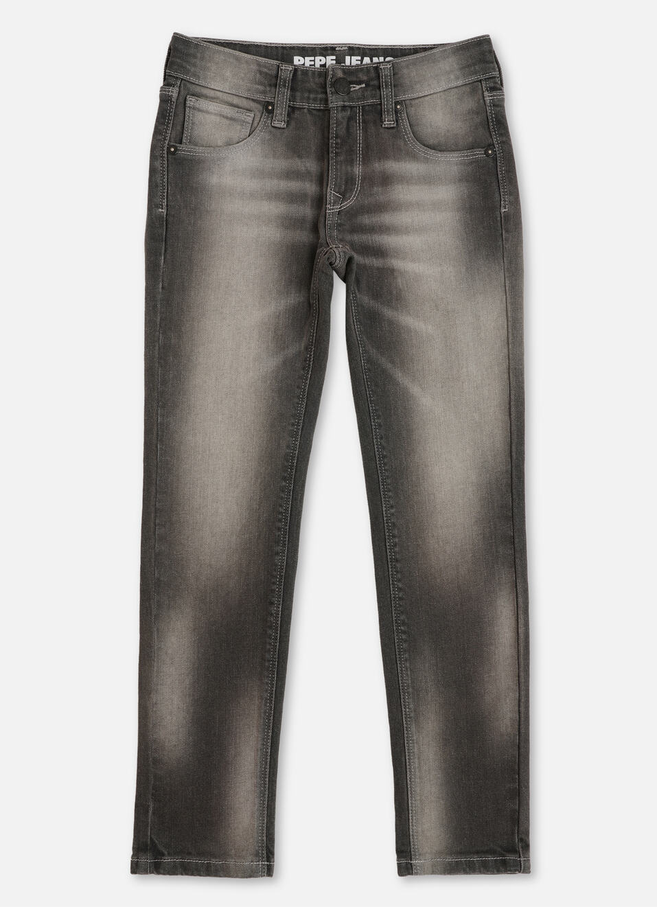 Boys Cash Grey Mid Rise Slim Fit Jeans, , large image number 0