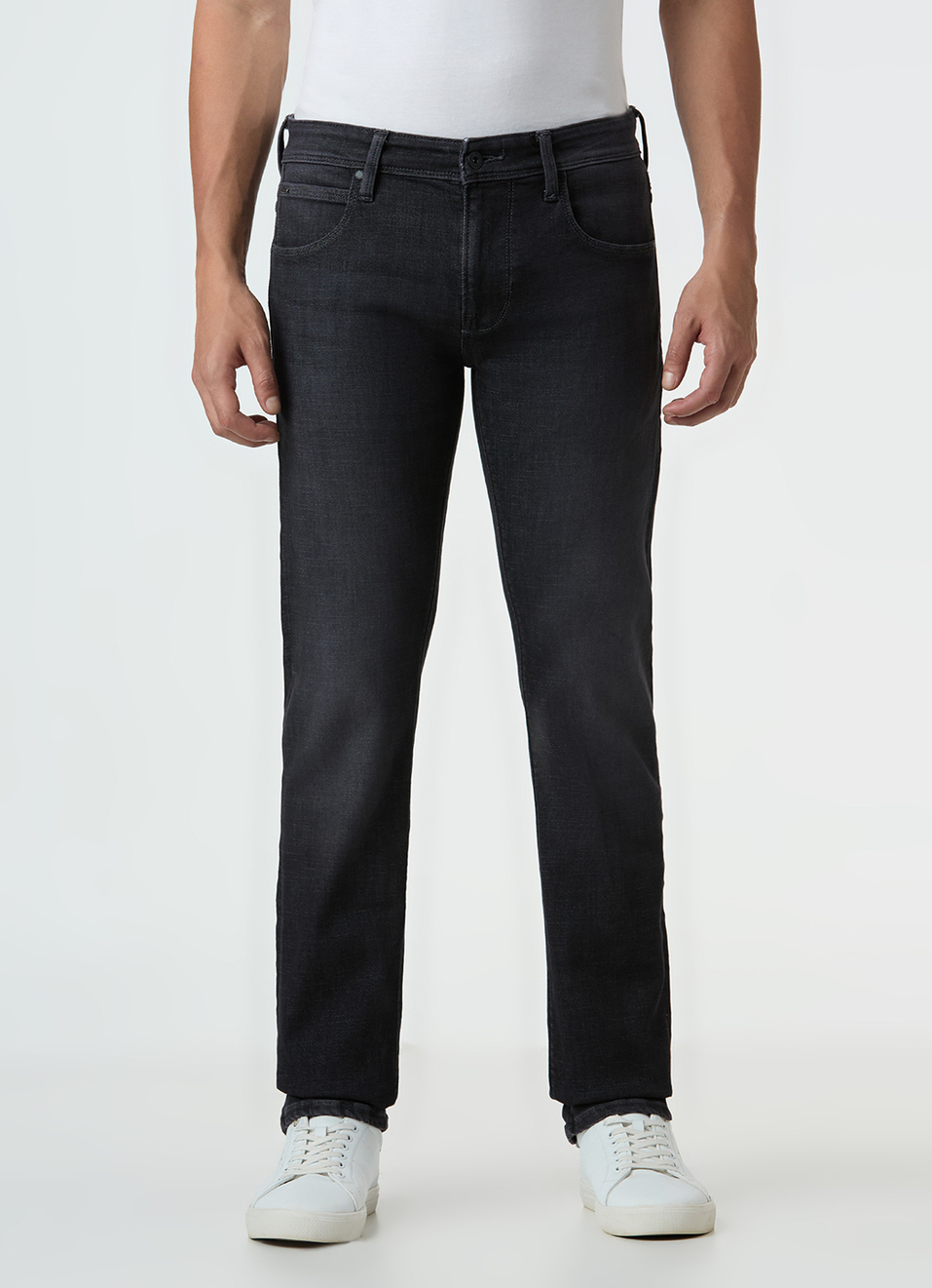 Men Black Mid Rise Slim Fit Stretchable Jeans, , large image number 6