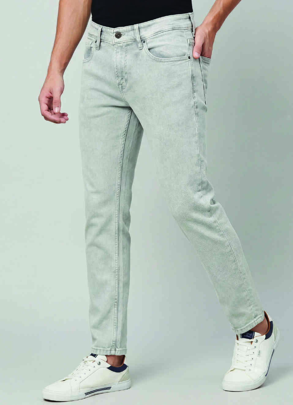Men Grey Mid Rise Skinny Fit All Clima Jeans, , large image number 0