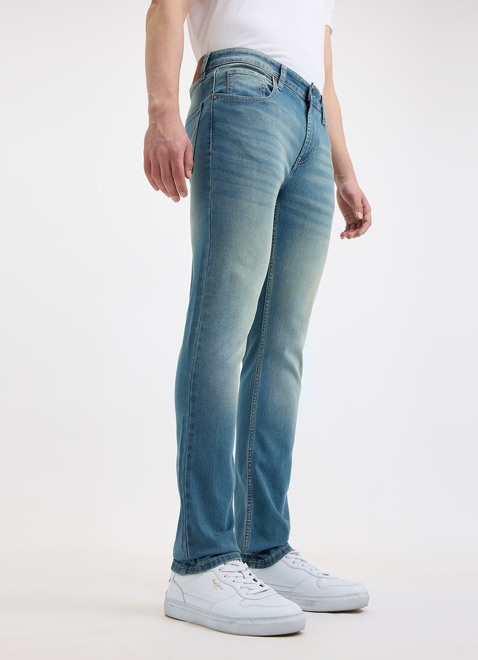 Men Blue Slim Fit Mid Rise Jeans , , large image number 5