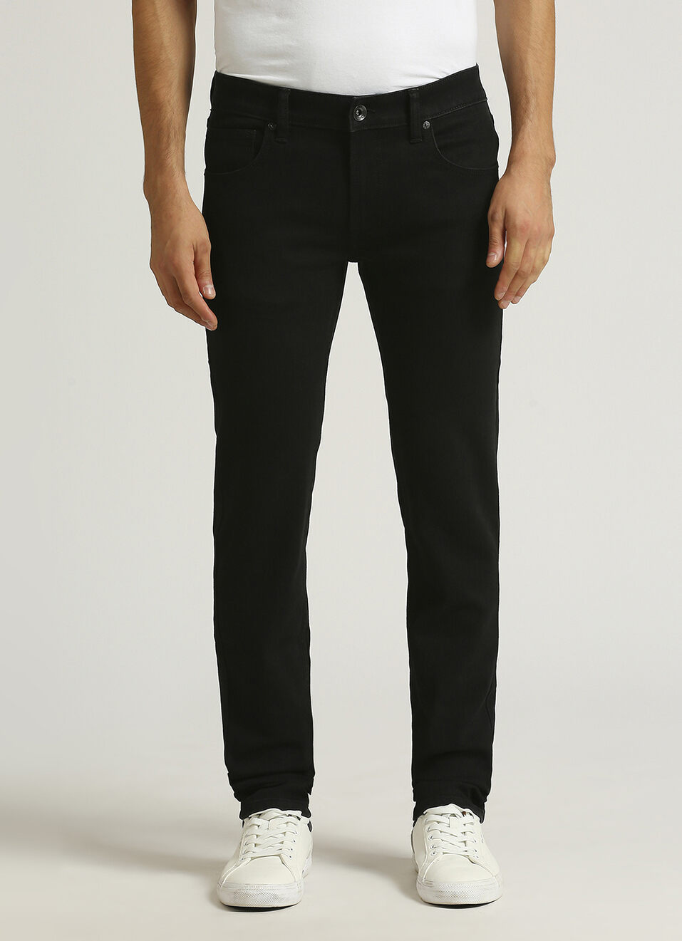 Vapour Jet Black Mid Rise Slim Fit Jeans, , large image number 2