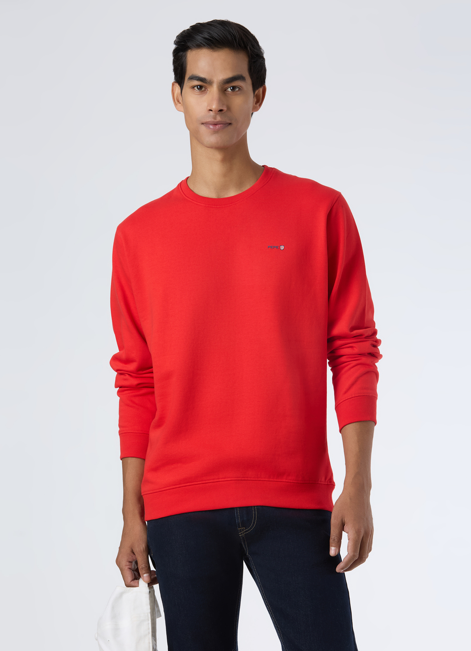 Men Red Embroidery Logo Sweatshirt, , large image number 0
