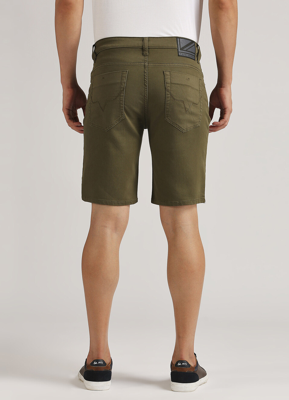 Chinox Olive Mid Rise Regular Fit Gymindigo Shorts, , large image number 3