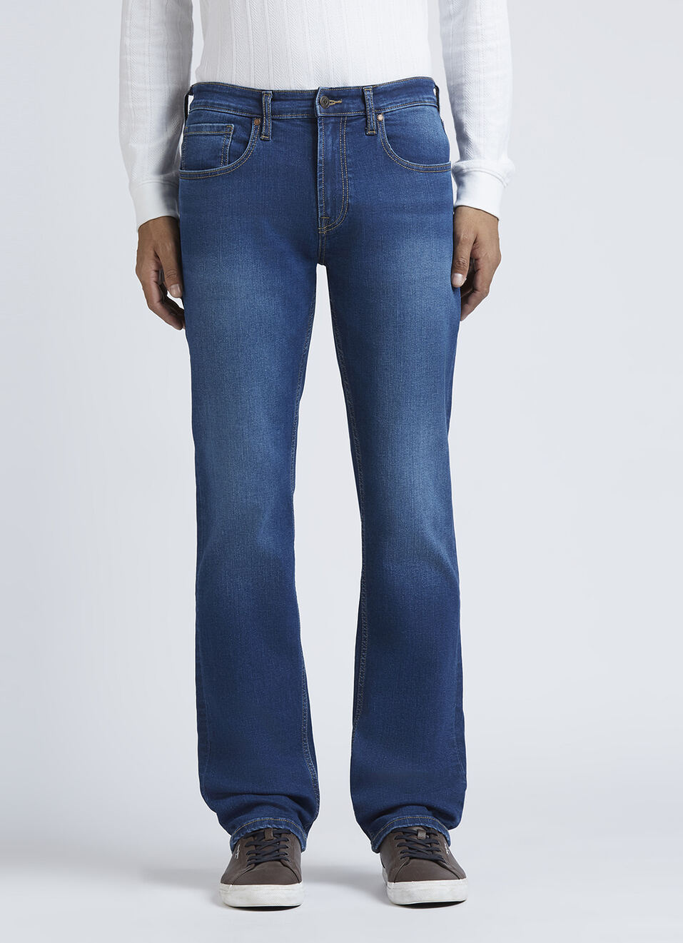 Holborne Blue Mid Rise Straight Jeans, , large image number 2