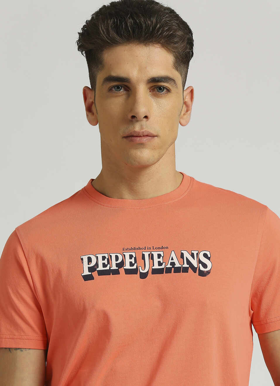 Orange Graphic Printed Short Sleeve T-shirt, , large image number 4