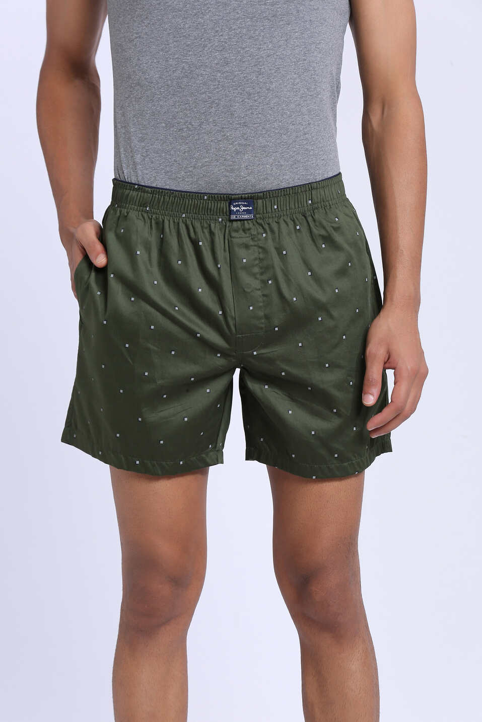 Military Green Printed Boxers, , large image number 1