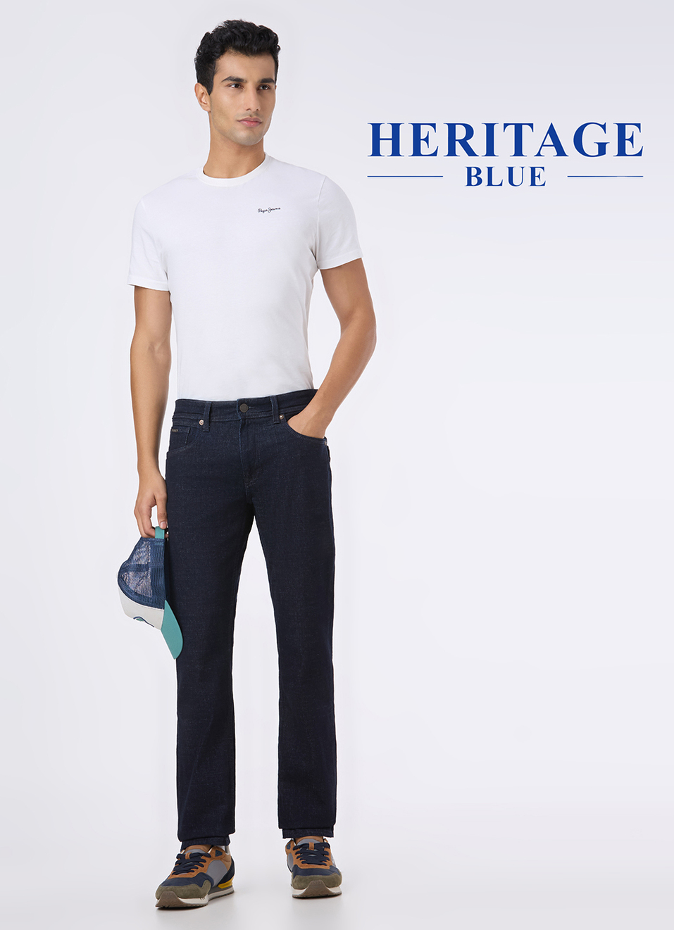 Men Blue Mid Rise Straight Fit Stretchable Jeans, , large image number 1