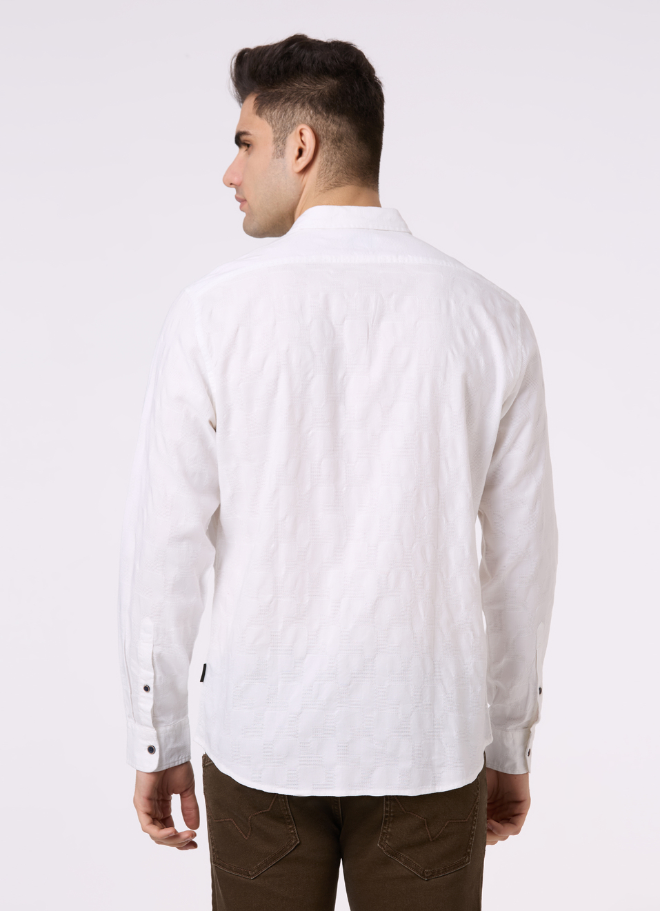 Men Light Brown Structured Full Sleeve Shirt, , large image number 2