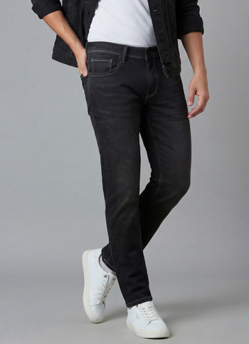 Men Black Skinny Fit Ankle-length Gymindigo Jeans