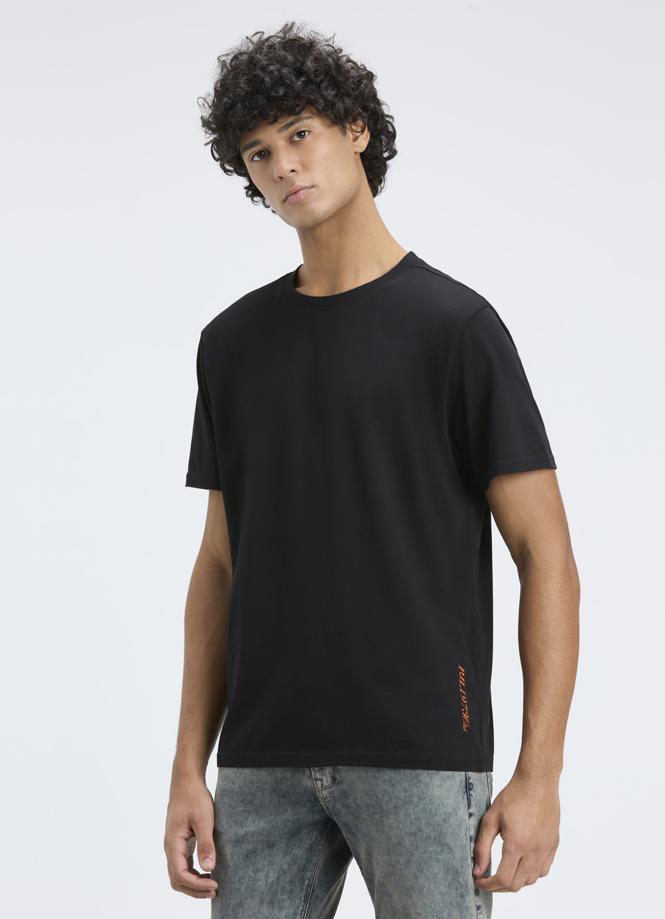 Men Black Back Print Relaxed Fit Short Sleeve T-shirt, , large image number 3