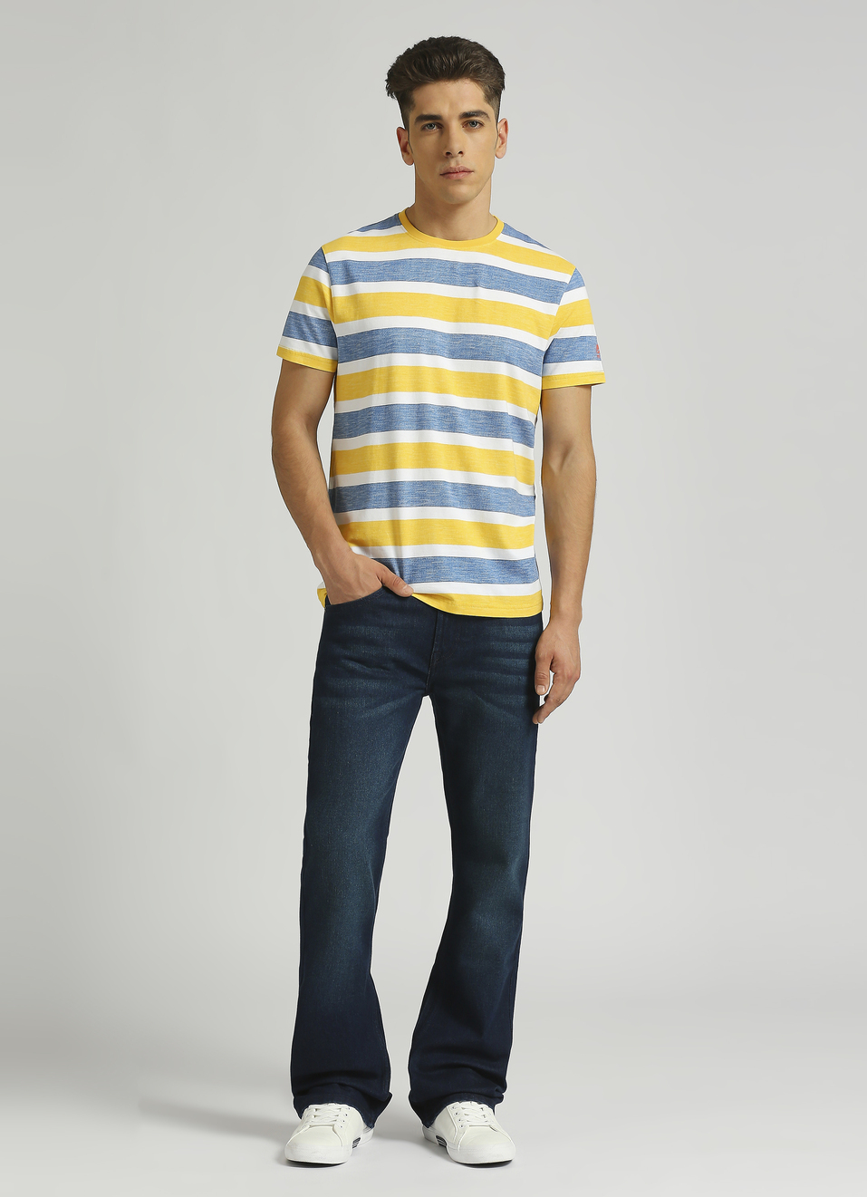 Yellow Stripes Short Sleeve T-shirt, , large image number 3