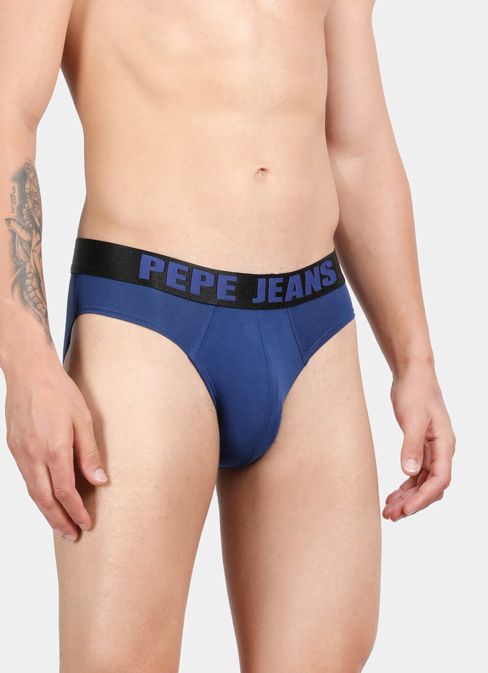 Dark Blue Solid Briefs, , large image number 3