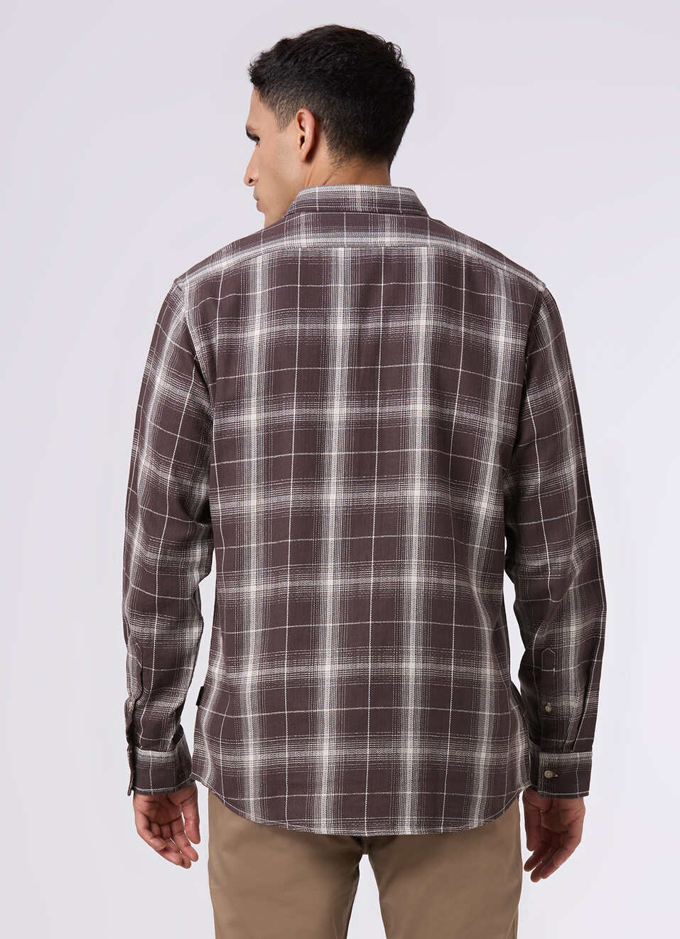 Men Brown Checked Regular Fit Shirt, , large image number 2