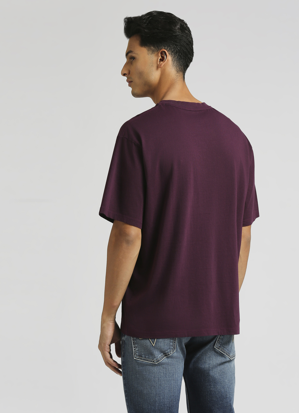 Purple Logo Print Oversized Short Sleeve T-shirt, , large image number 2