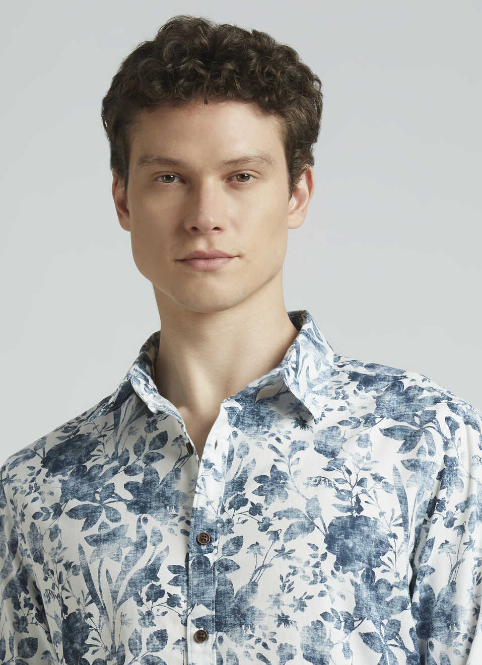 Blue Floral Print Full Sleeve Shirt, , large image number 4