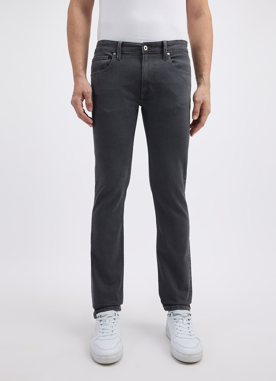 Men Grey Slim Fit Mid Rise All Climate Streachable Jeans, , large image number 2