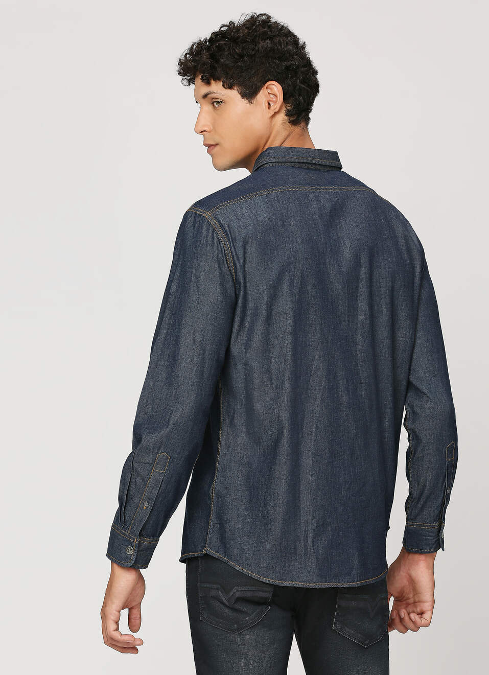 Blue Raw Double Pocket Full Sleeve Shirt, , large image number 2