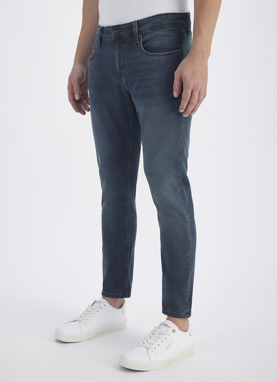 Men Blue Mid Rise Skinny Ankle Length Structured Jeans, , large image number 5