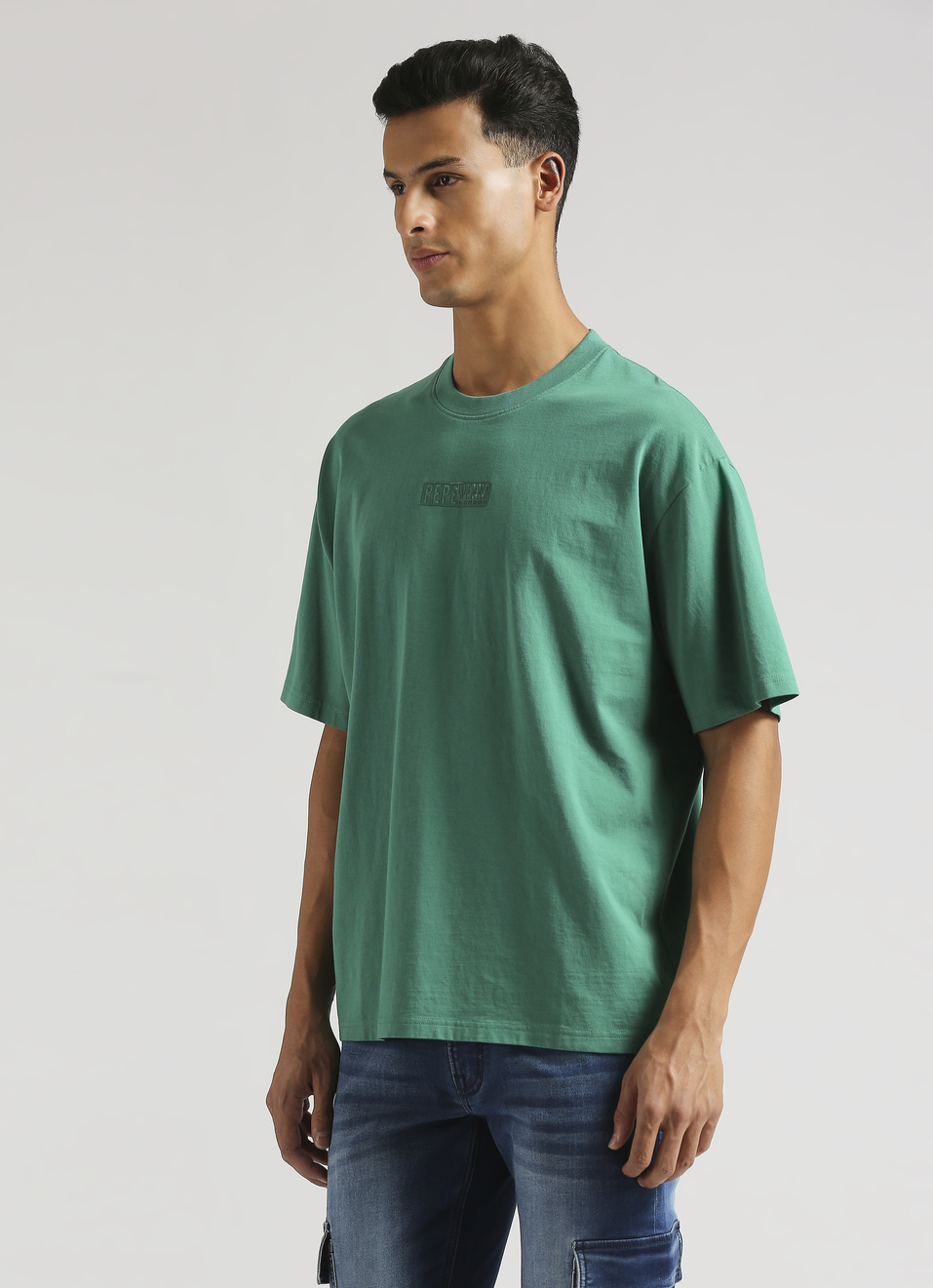 Green Logo Print Oversized Short Sleeve T-shirt, , large image number 3