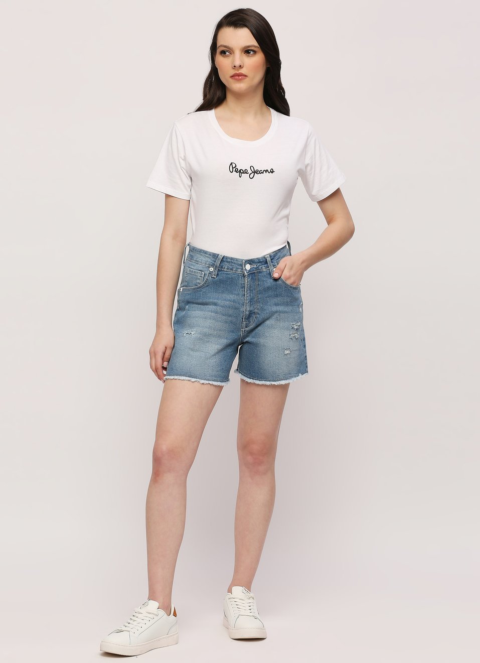 Blue Rachel High Rise Shorts, , large image number 6