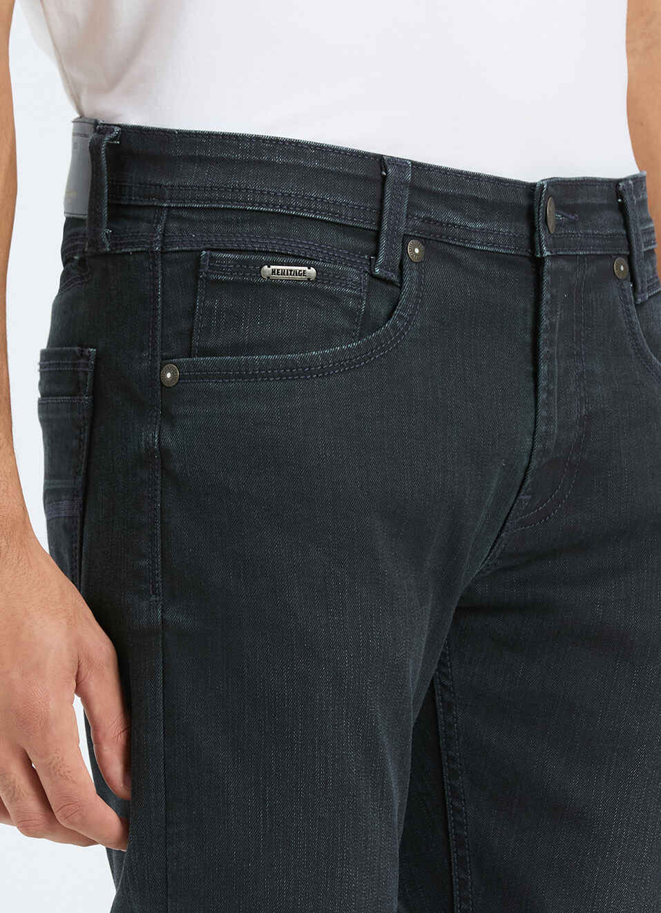 Men Blue Low Rise Slim Fit Tapered Stretchbale Jeans, , large image number 4