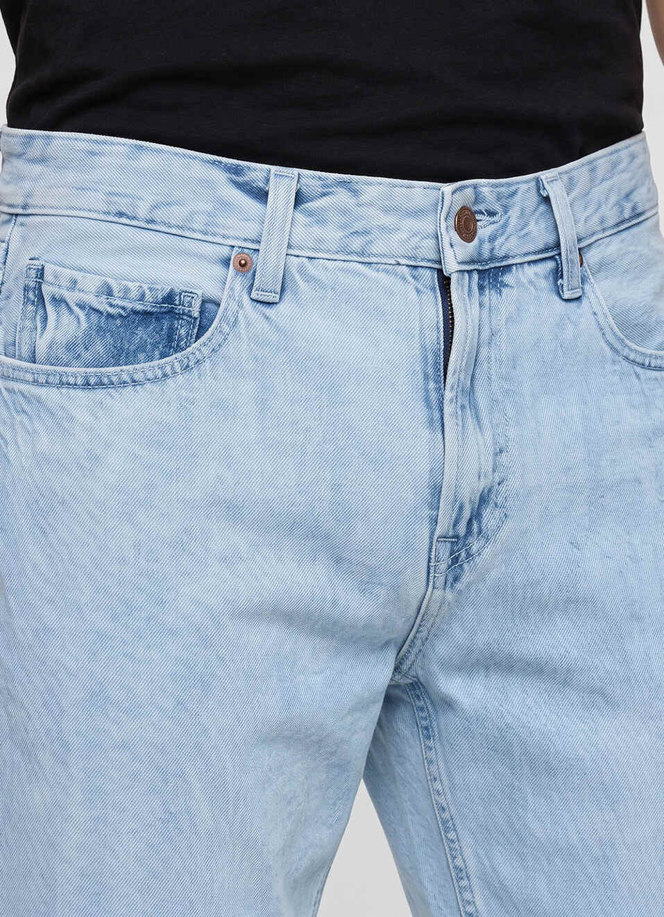 Men Blue Baggy Fit Stretchable Jeans, , large image number 4
