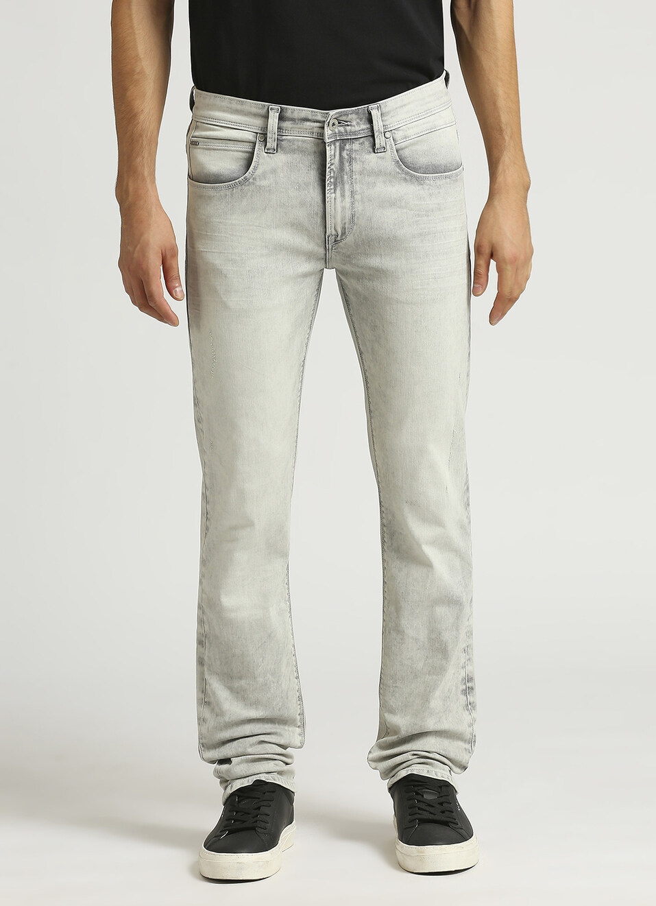Vapour Light Grey Mid Rise Slim Fit Powerflex Jeans, , large image number 2