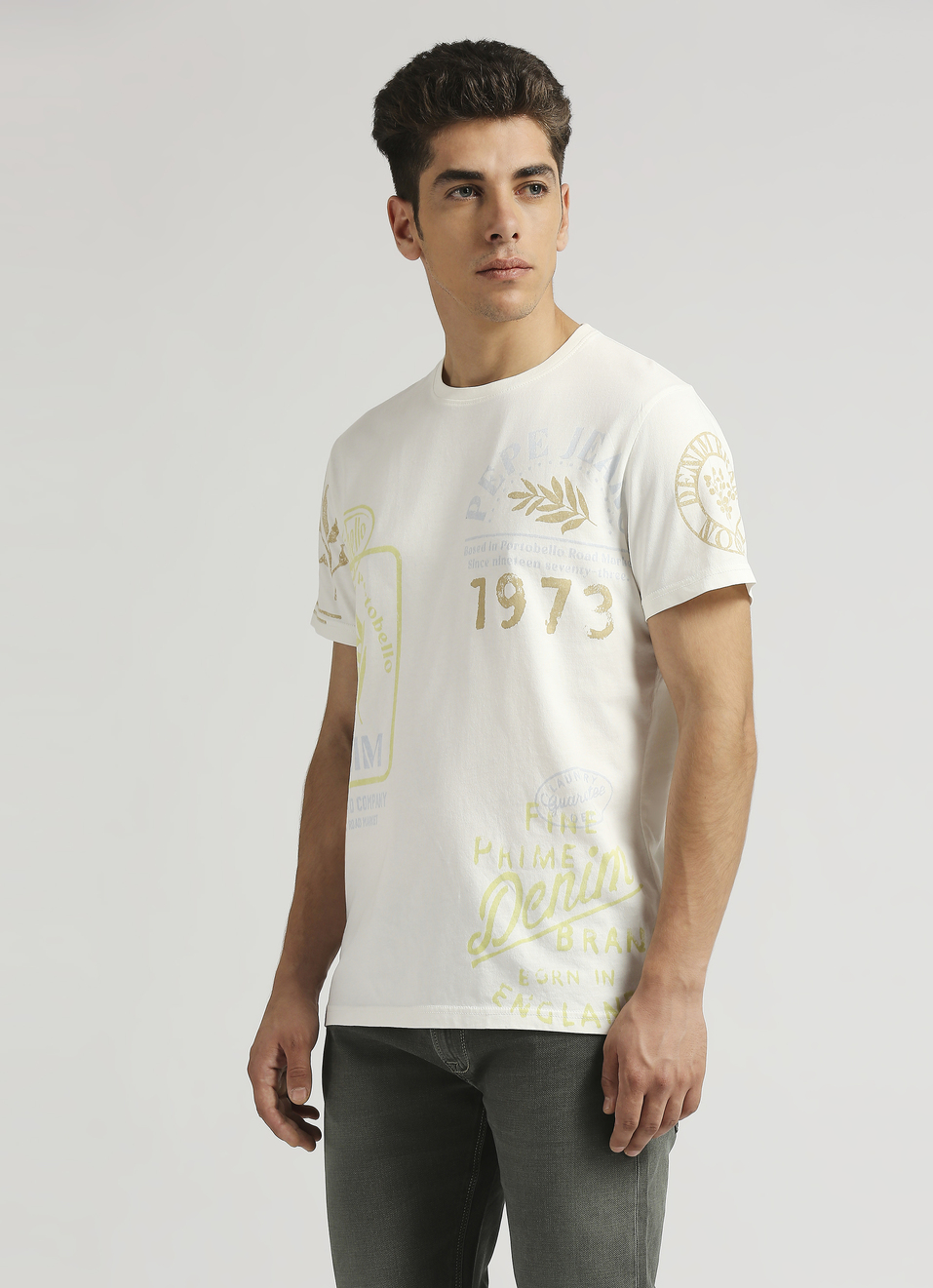 Off White Brand Print Short Sleeve T-shirt, , large image number 3