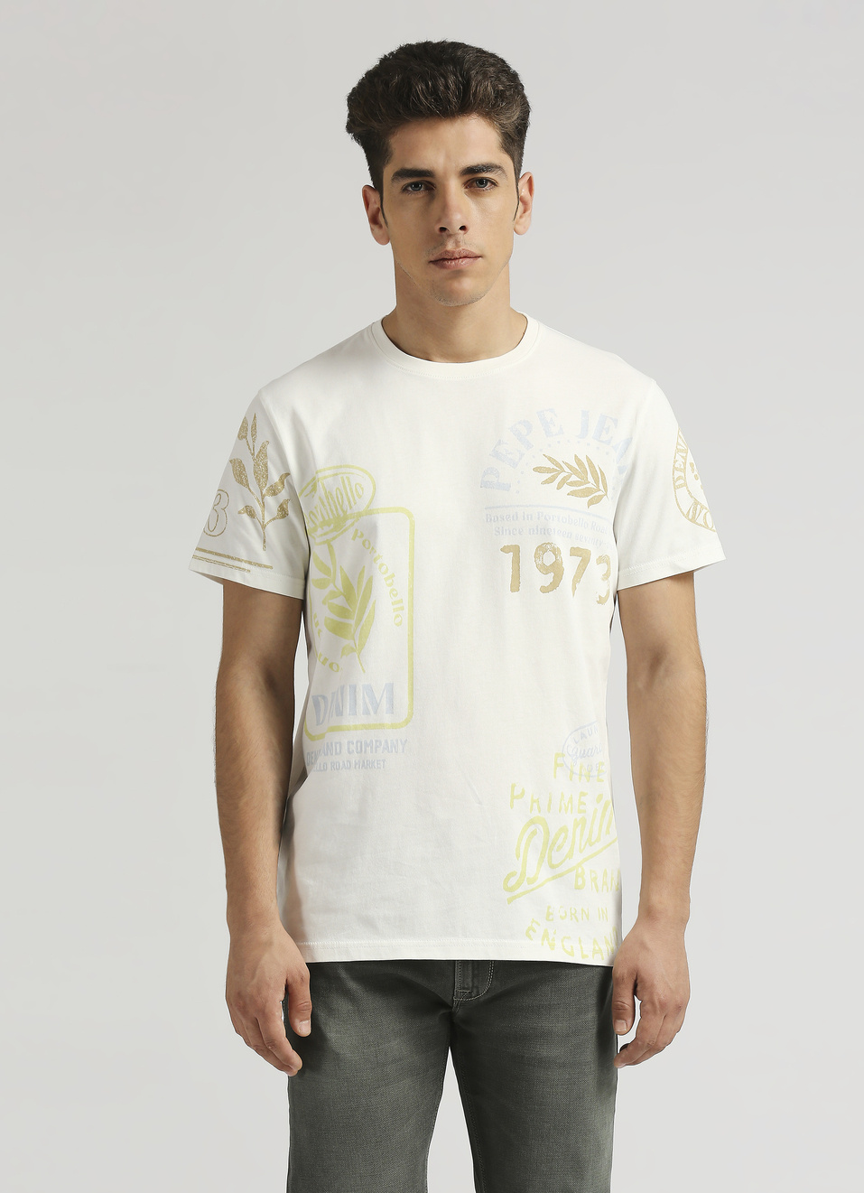 Off White Brand Print Short Sleeve T-shirt, , large image number 1