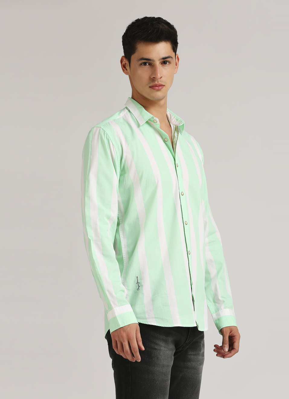 Green Stripes Long Sleeve Shirt, , large image number 2
