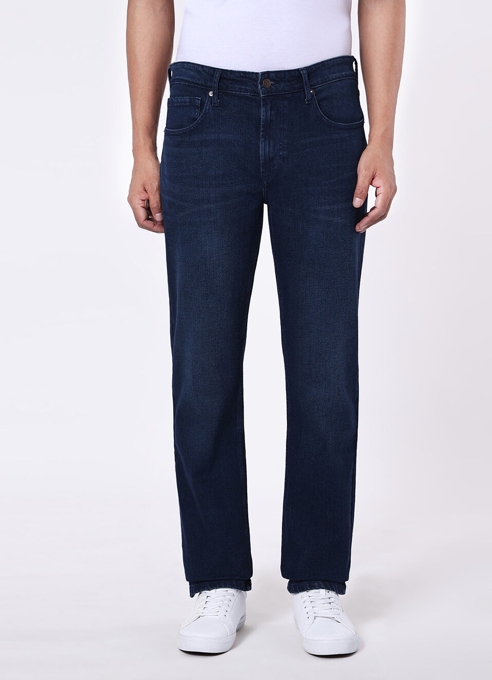 Men Blue Mid Rise Straight Fit Jeans, , large image number 2