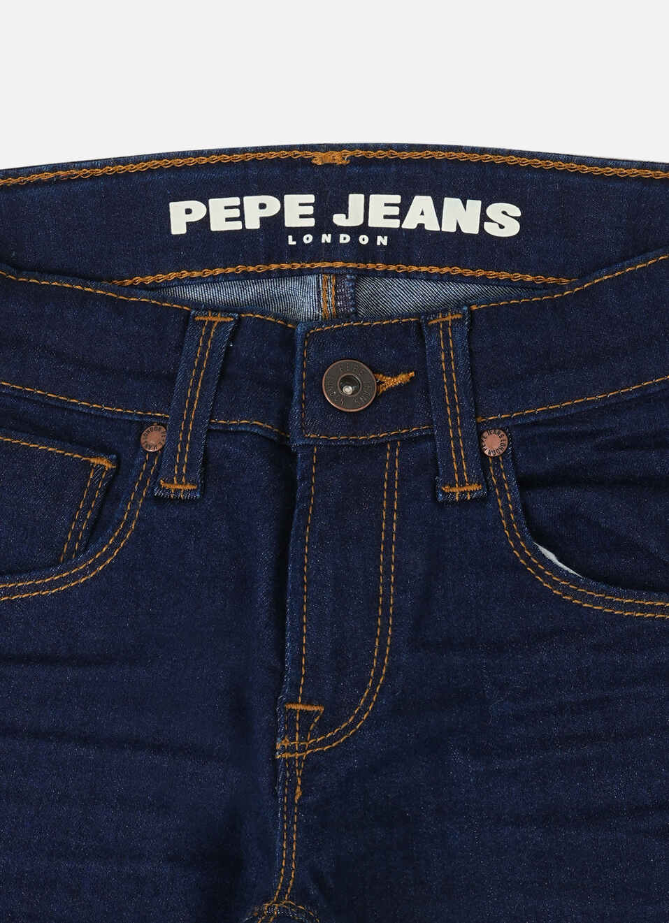 Boys Dark Blue Mid Rise Slim Fit Jeans, , large image number 2