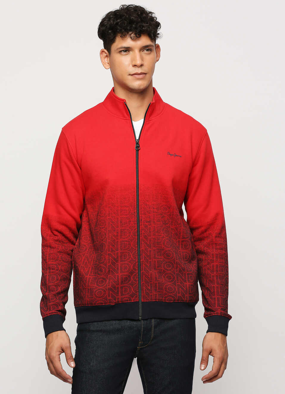 Red Typographic Print Full Sleeve Sweatshirt, , large image number 1
