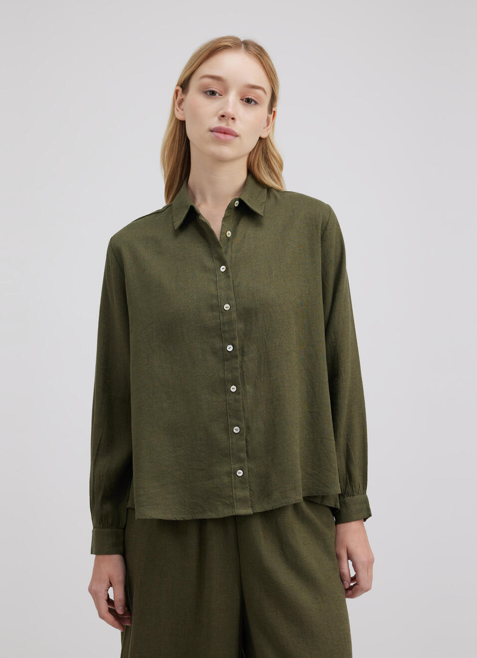 Women Green Full Sleeve Shirt, , large image number 1