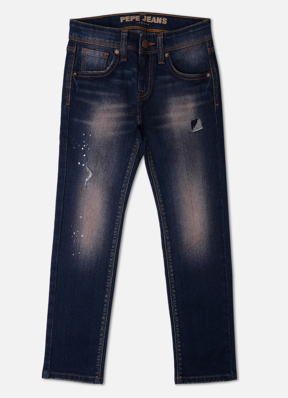 Boys Cashed Blue Mid Rise Slim Fit Jeans, , large image number 0