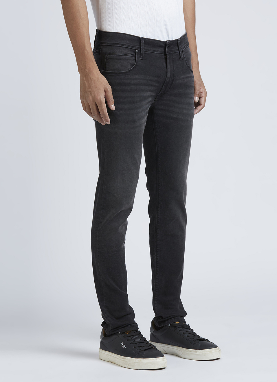 Danial Black Low Rise Tapered Jeans, , large image number 5