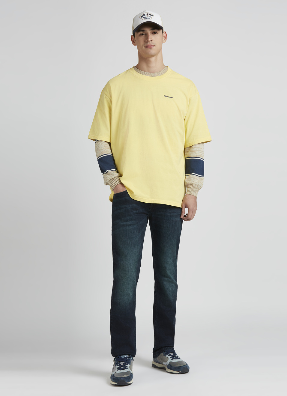 Yellow Back Print Short Sleeve Oversized T-shirt, , large image number 5