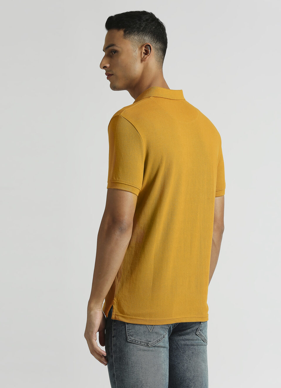 Yellow Solid Short Sleeve Polo, , large image number 1