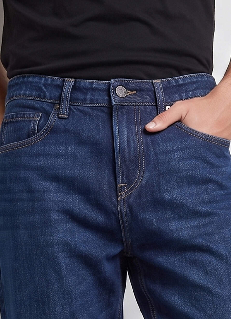 Men Blue Baggy Fit Mid Rise Jeans, , large image number 4