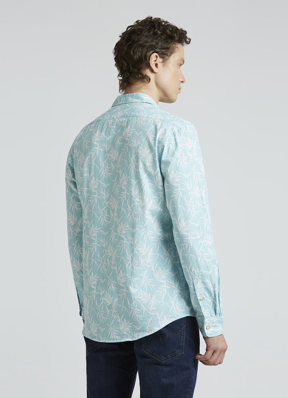 Blue Botanical Print Full Sleeve Shirt, , large image number 2