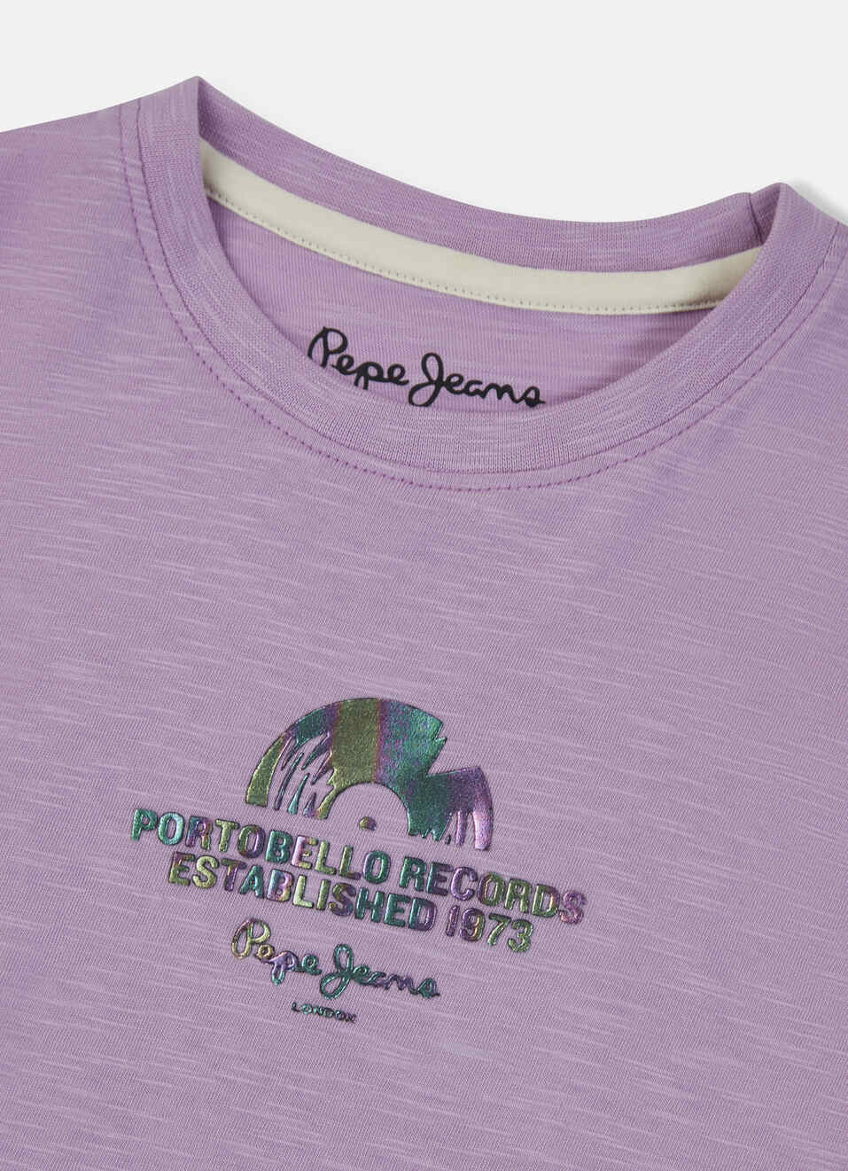 Boys Purple Back Print Short Sleeve T-shirt, , large image number 2