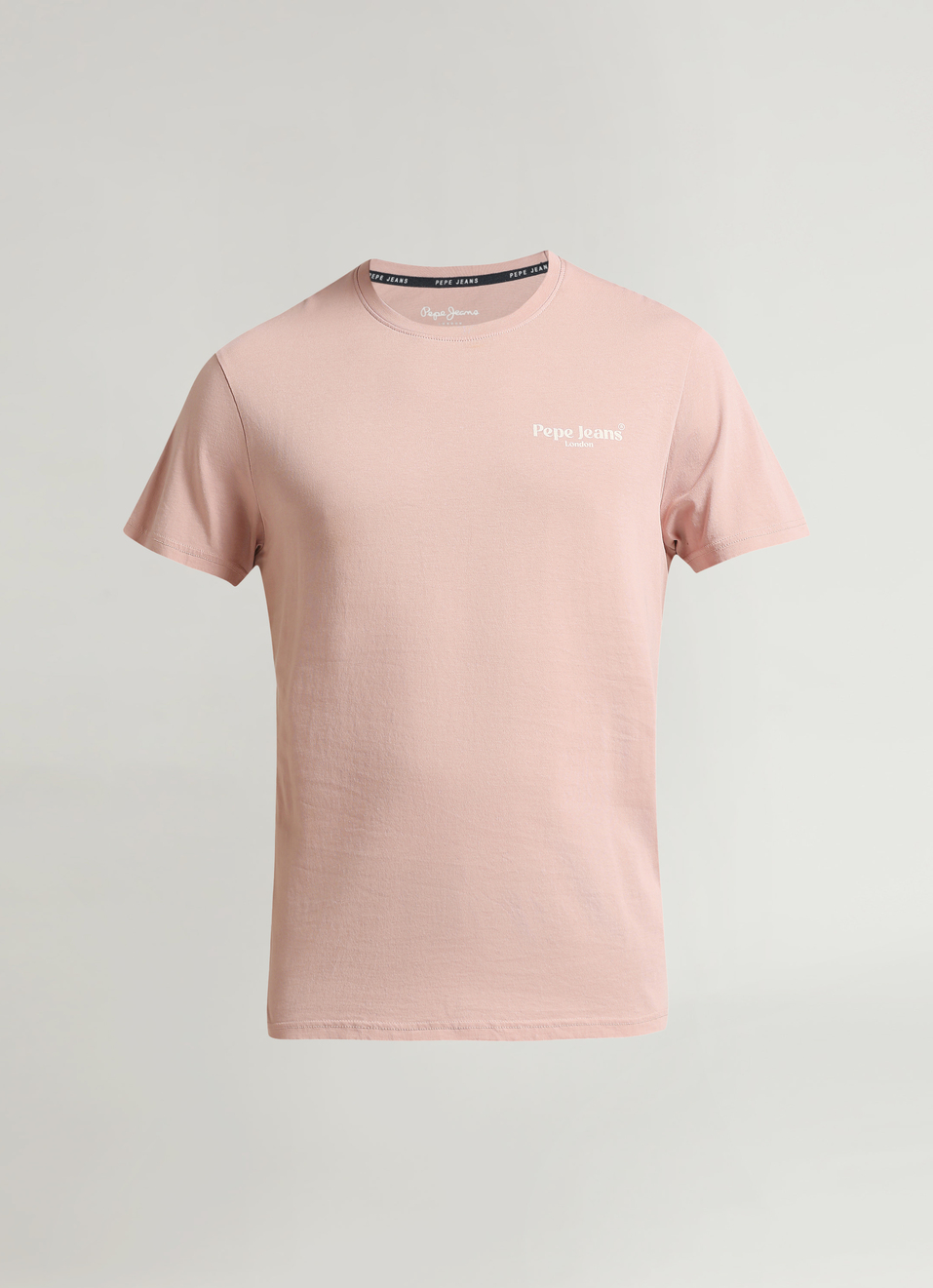 Pink Back Print Slim Fit Short Sleeve T-shirt, , large image number 6