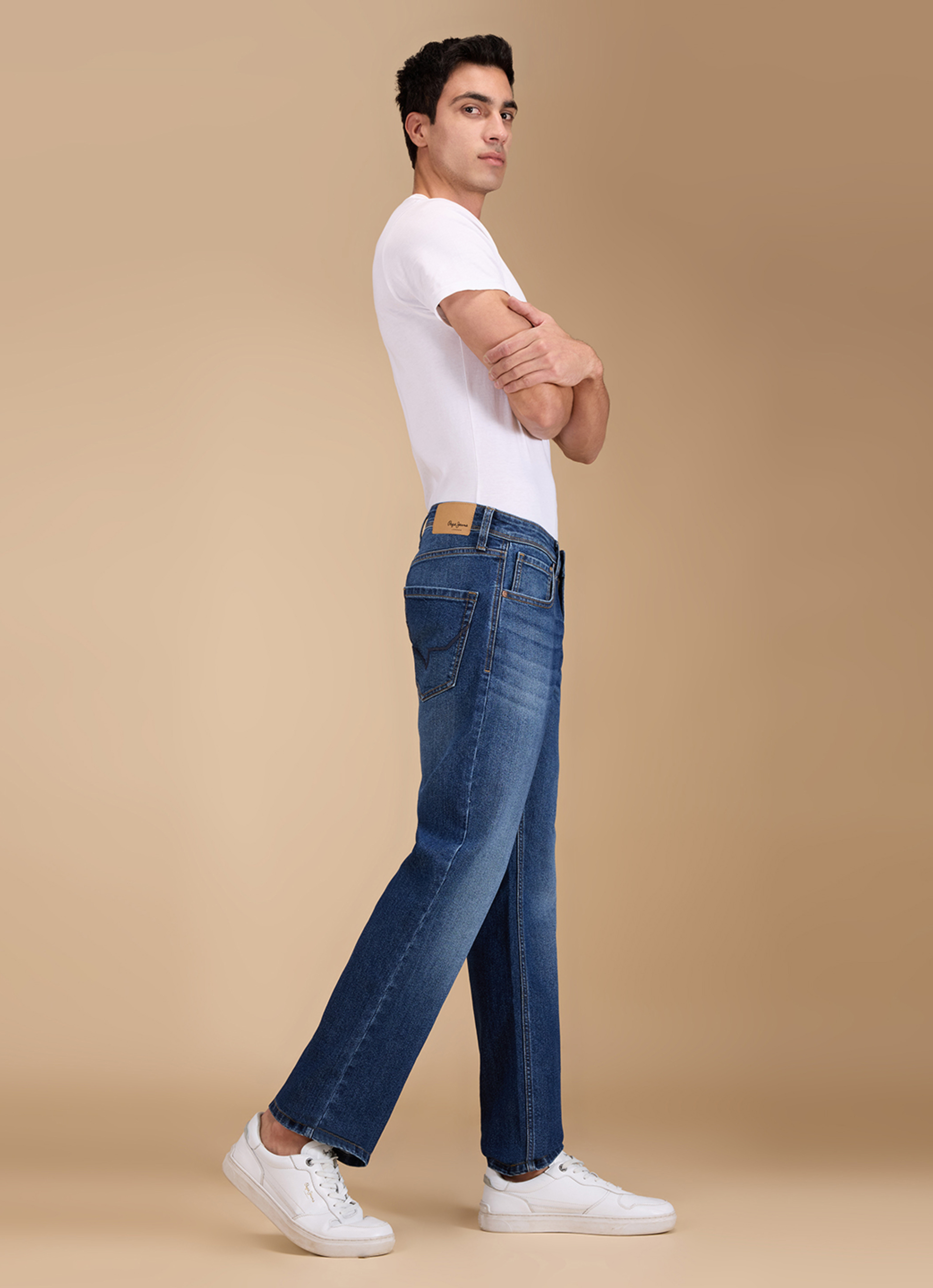 Men Blue Mid Rise Straight Fit Jeans, , large image number 10