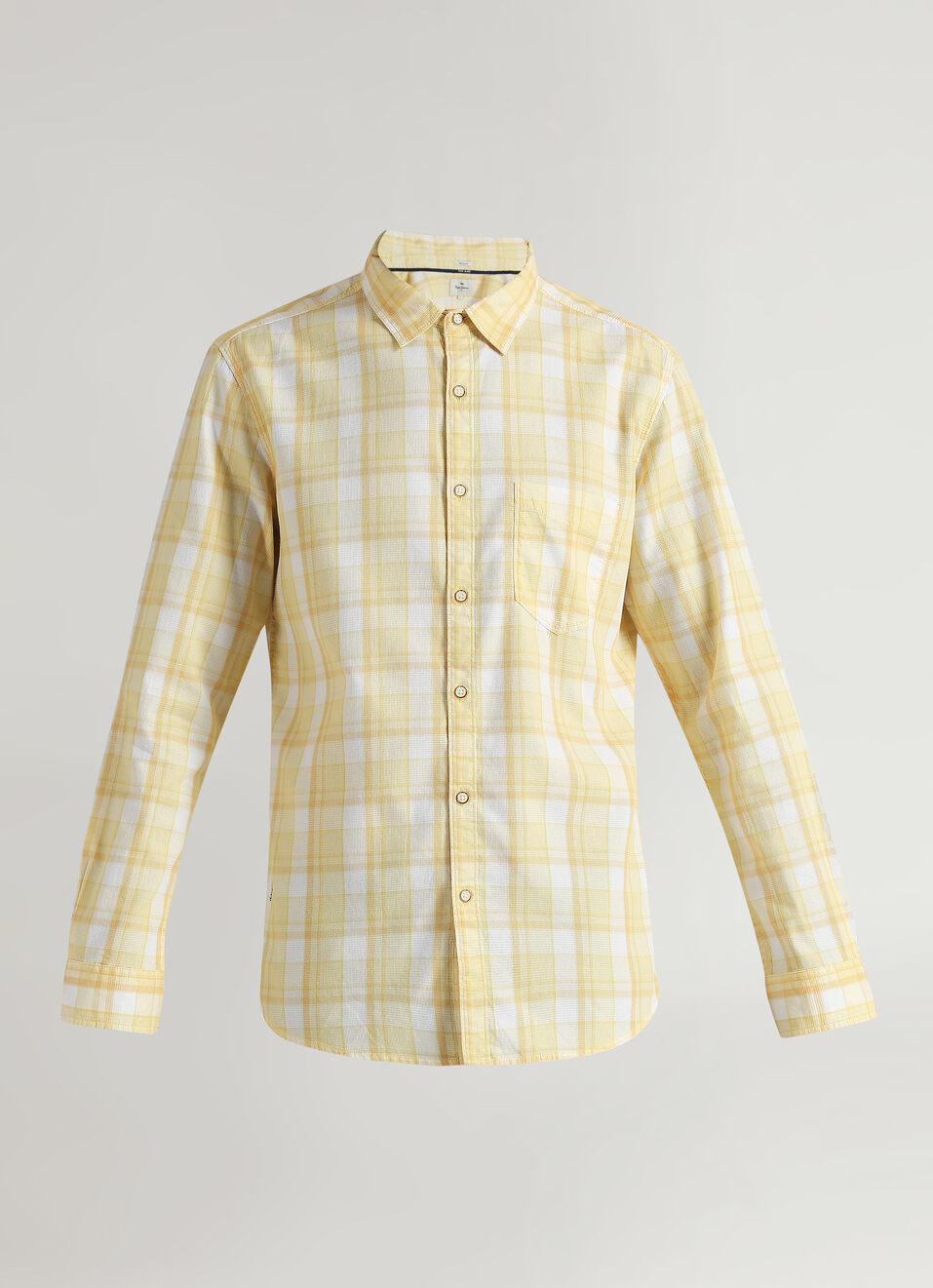 Yellow Plaid Summer Long Sleeve Shirt, , large image number 6