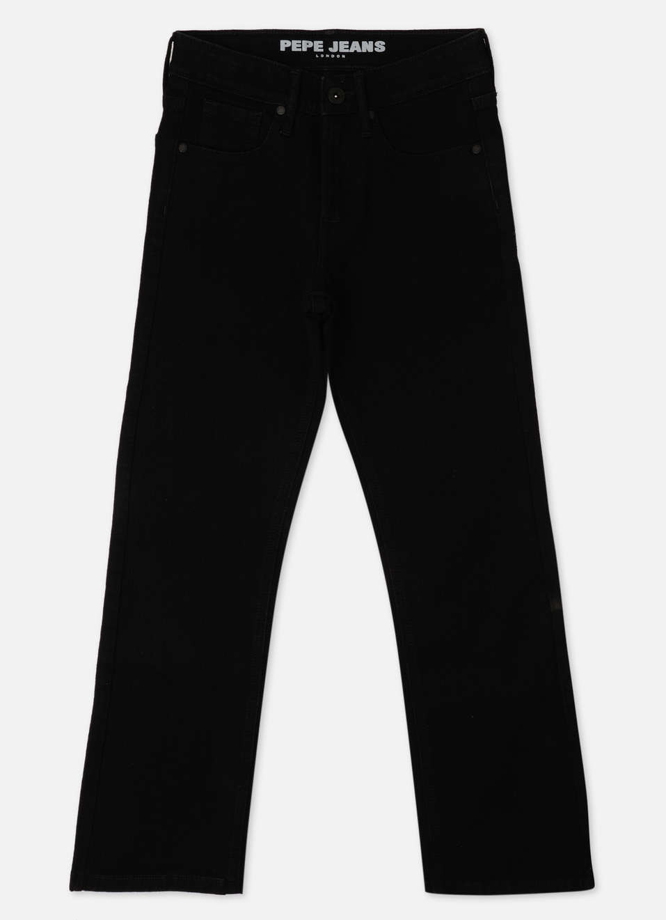 Boys Bootcut Black Mid Waist Bootcut Leg Jeans, , large image number 0