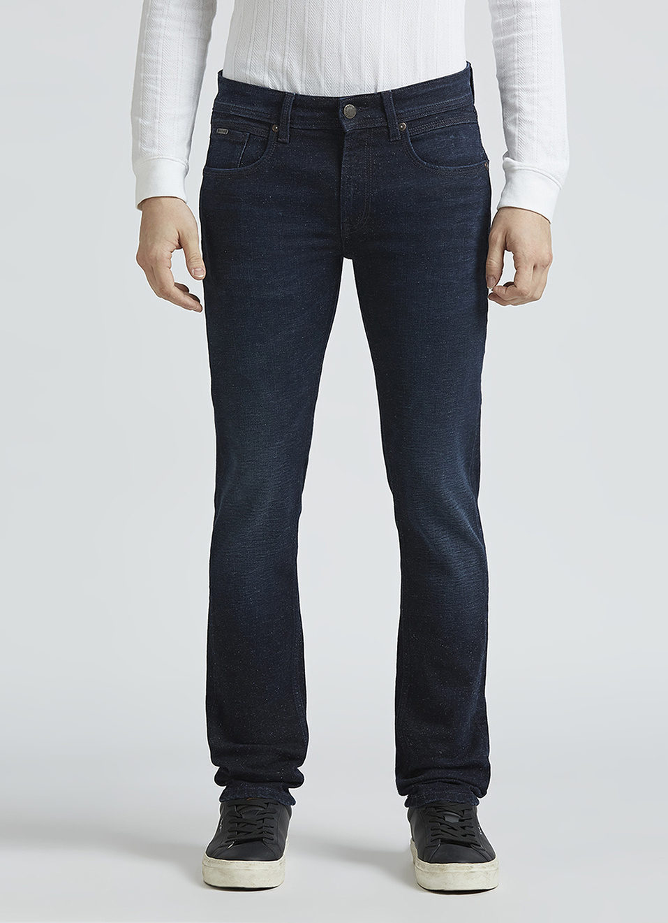 Vapour Blue Mid Rise Slim Jeans, , large image number 6