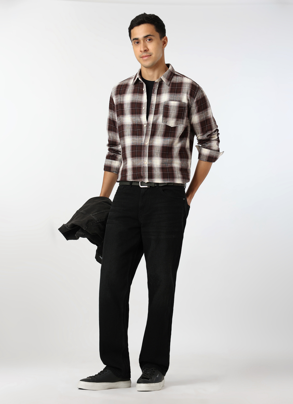 Men Brown Regular Fit Checked Casual Shirt, , large image number 5